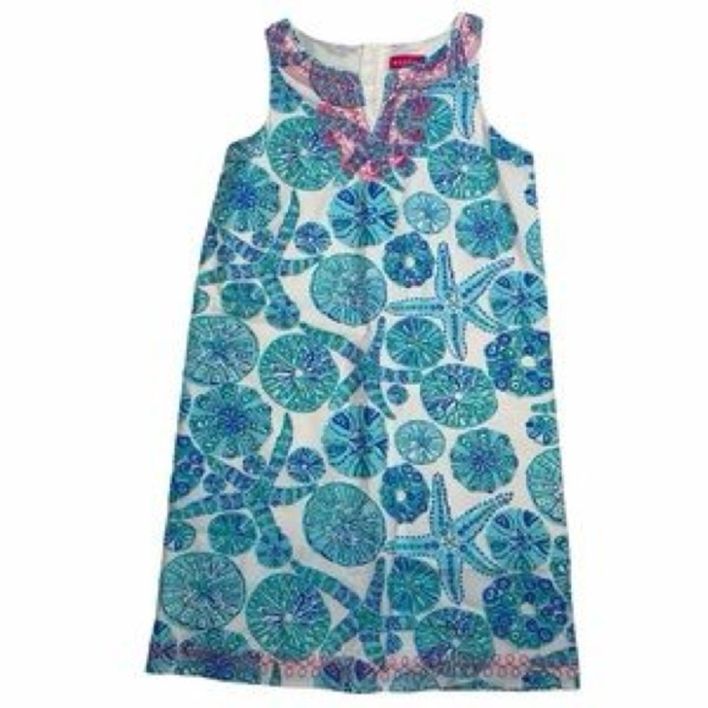 Lilly Pulitzer for Target Starfish Sea Urchin Shift Dress XL 14/16 Cotton Lined